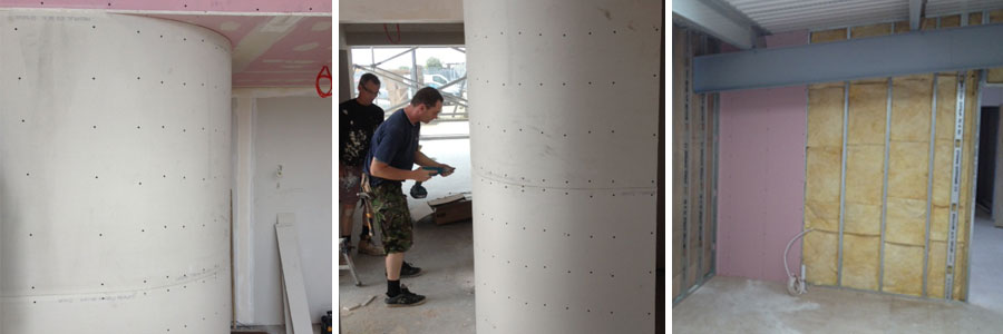 curved wall dry lining